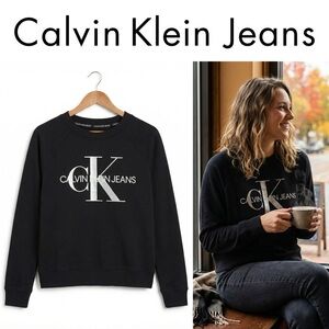 Calvin Klein Jeans Women’s Black Classic CK Sweatshirt Size L